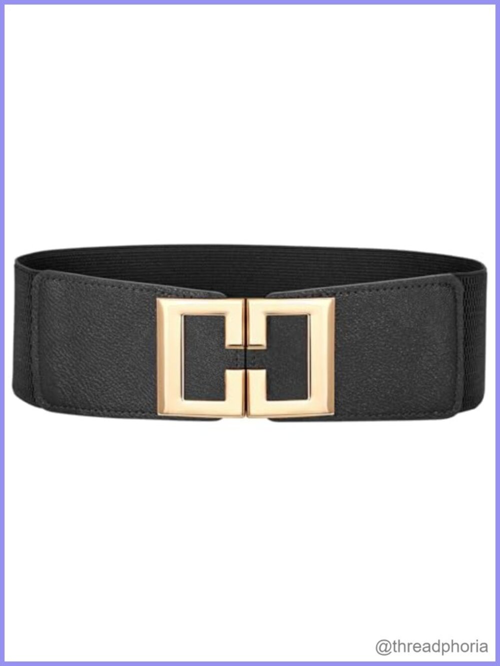 Wide Elastic Belt for Women Dresses Stretchy Waist Belt with Gold Buckle